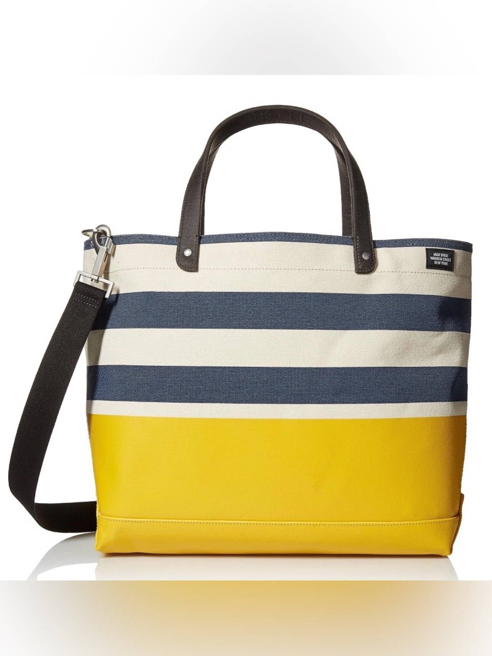 Jack Spade Canvas Coal Bag/ Boat Tote Navy and Yellow